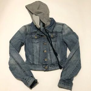 Cropped Denim Distressed Juniors Jean Jacket